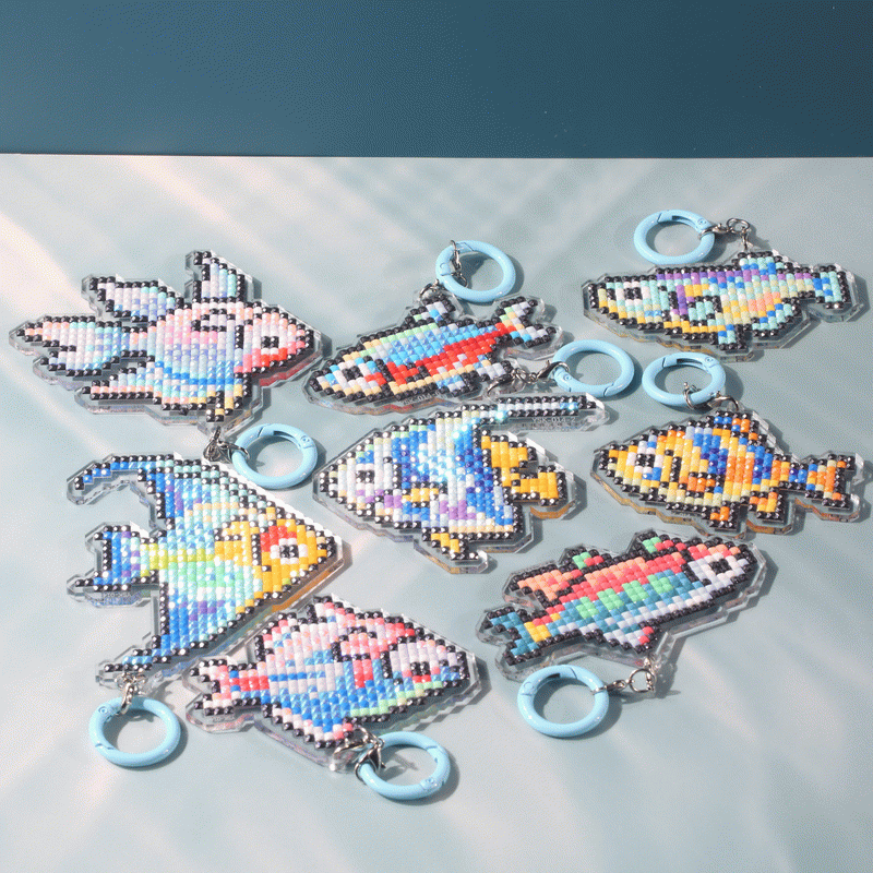 Lumigem Mini Fish Diamond Painting Kit | Cute Pixel Ocean DIY Diamond Art