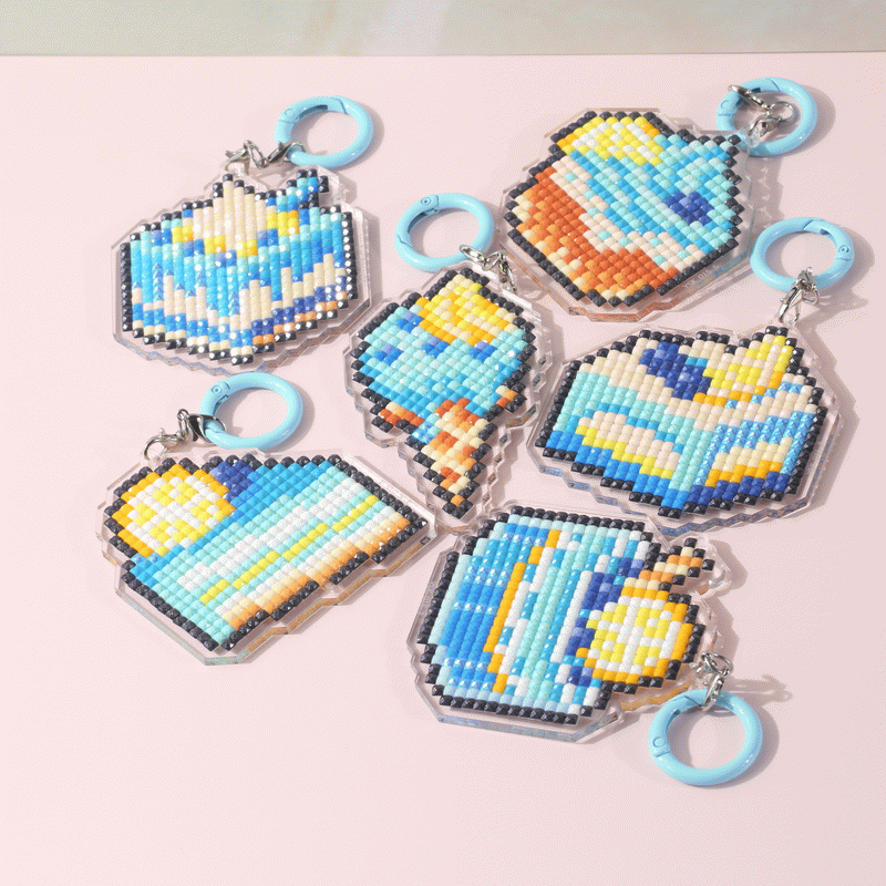 Lumigem Mini Diamond Painting Keychain Set – Fun Pixel Art DIY Crafts for Kids & Adults