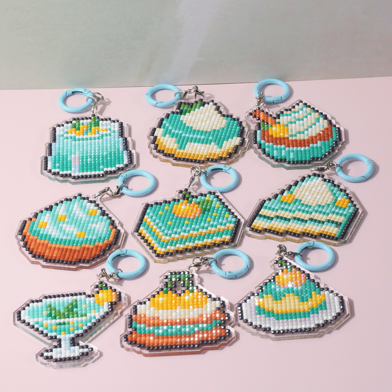 Lumigem Mini Cute Dessert Diamond Art Keychain Set