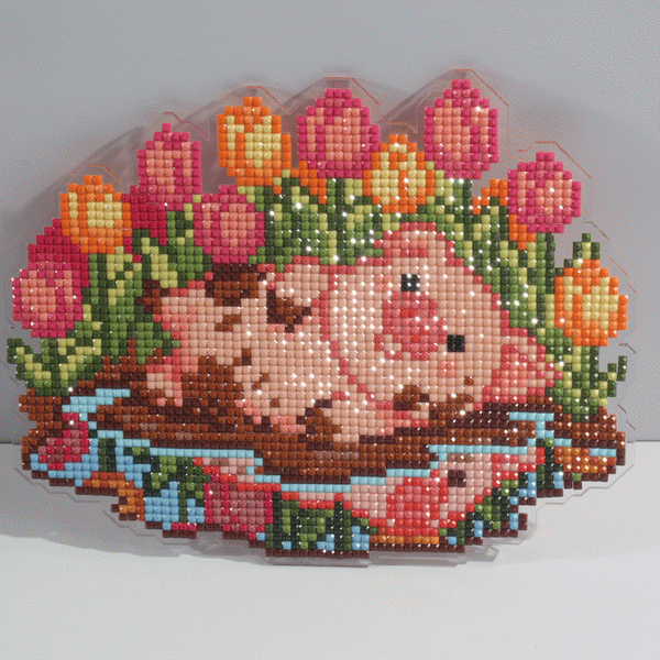 Reflections Collection – Flower Pig Diamond Painting Acrylic Standee