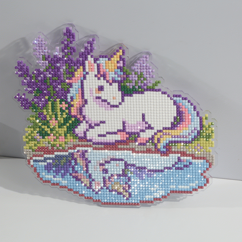 Reflections Collection – Floral Unicorn Diamond Painting Acrylic Standee