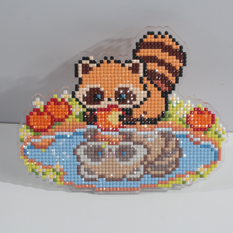 Reflections Collection – Raccoon Feast Diamond Painting Acrylic Standee