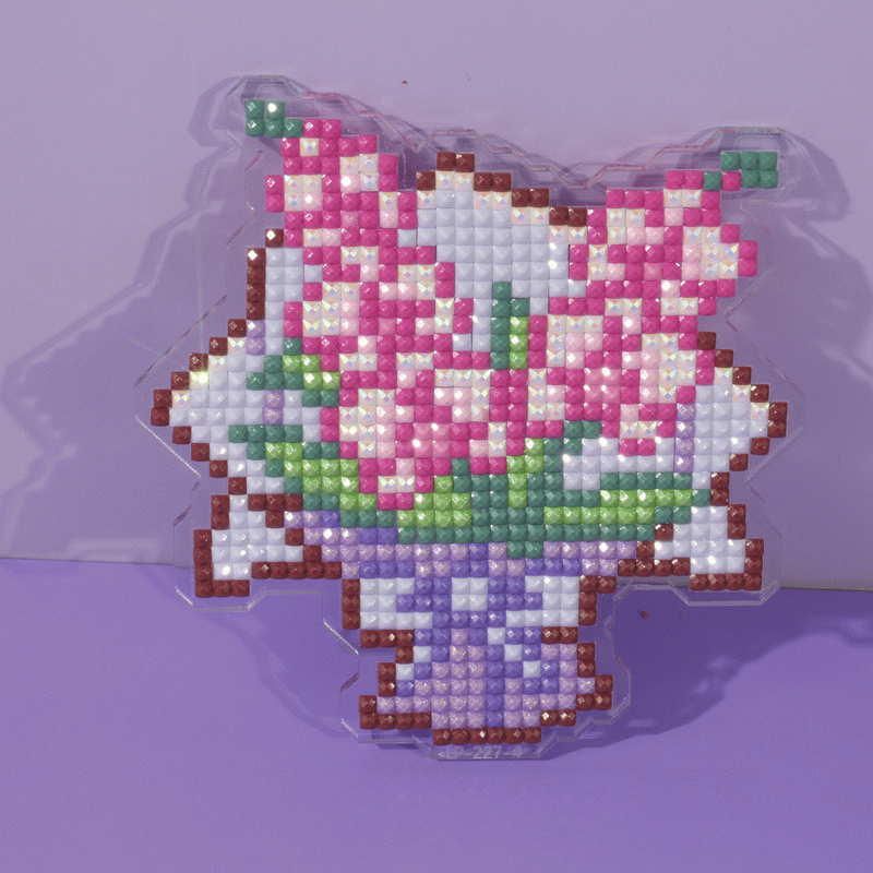 Flower Bouquet Diamond Painting Acrylic Stand | DIY Sparkling Floral Standee Set
