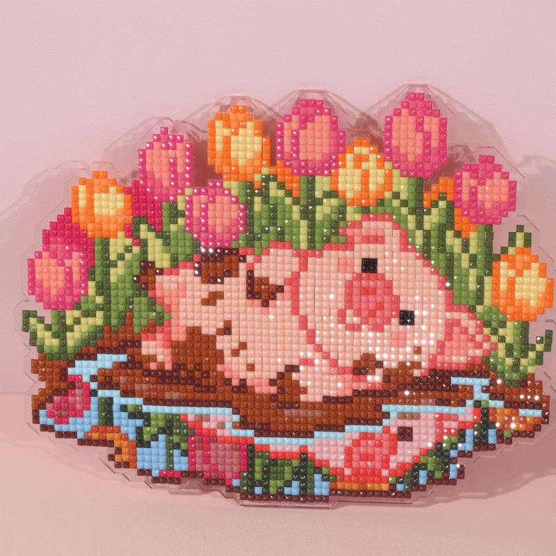 Reflections Collection – Flower Pig Diamond Painting Acrylic Standee