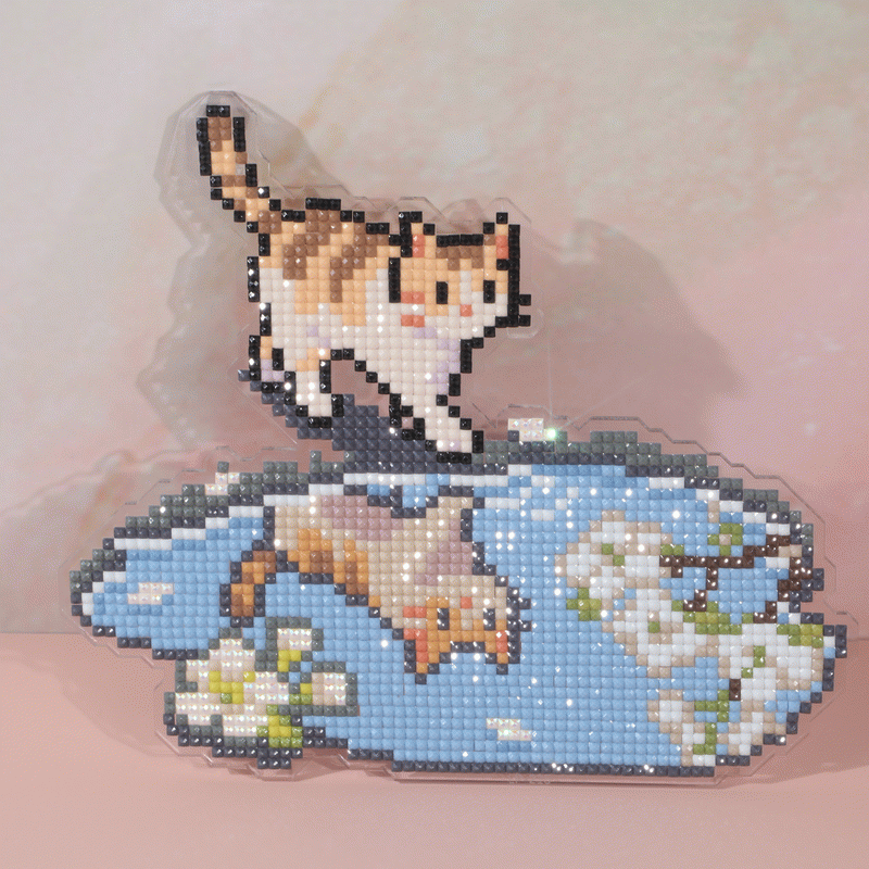 Reflections Collection – Spring Cat Diamond Painting Acrylic Standee