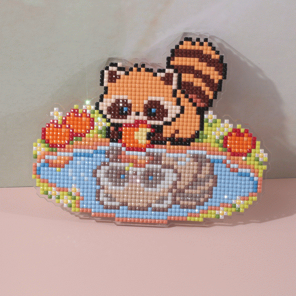 Reflections Collection – Raccoon Feast Diamond Painting Acrylic Standee