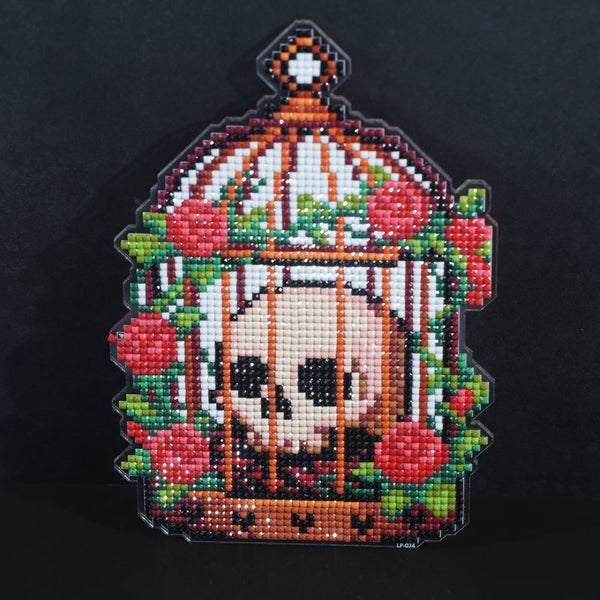 Lumigem Gothic Halloween Skull Rose Birdcage Diamond Art