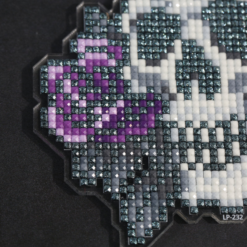 Lumigem Halloween Purple Skull Rose Diamond Art Decoration