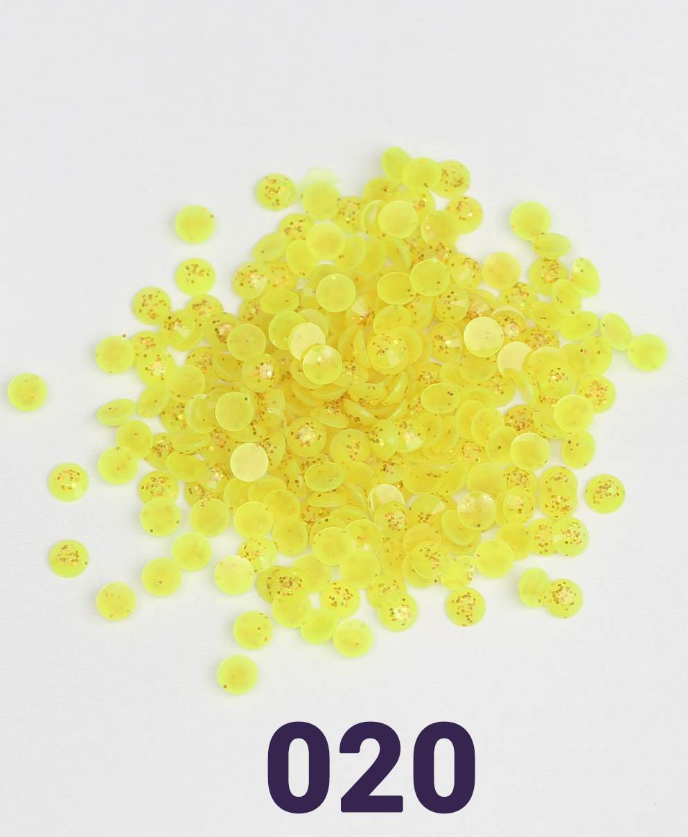 Runde Jelly-Glitzerperlen, 1 Beutel (2000 Stück), einfarbig