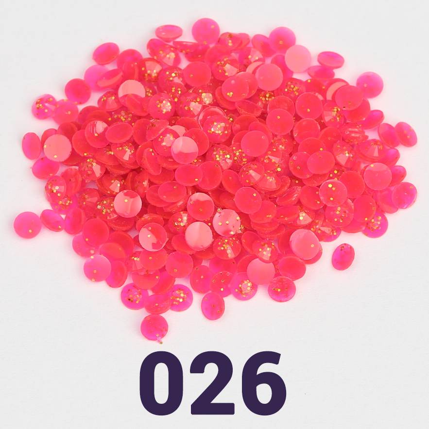 Runde Jelly-Glitzerperlen, 1 Beutel (2000 Stück), einfarbig