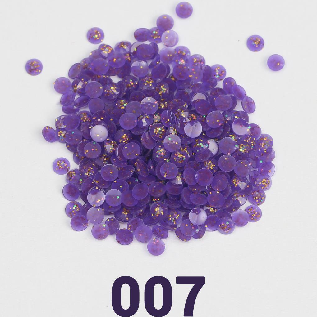 Runde Jelly-Glitzerperlen, 1 Beutel (2000 Stück), einfarbig