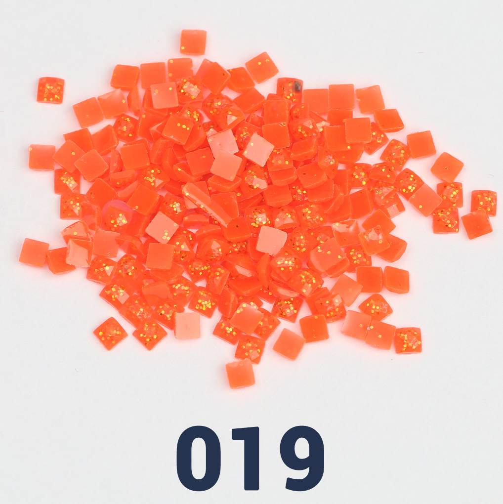 Quadratische Jelly-Glitzerperlen, 1 Beutel (2000 Stück), einfarbig