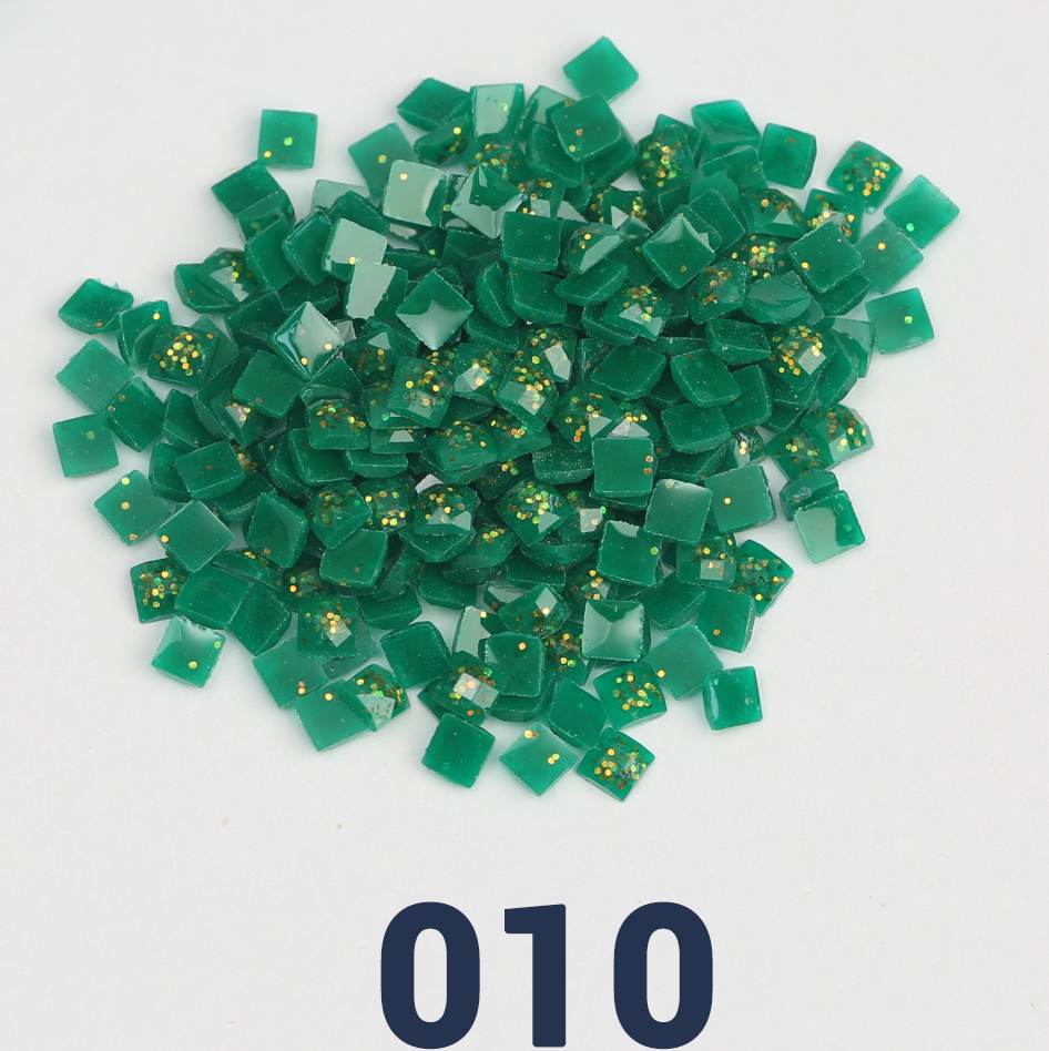 Quadratische Jelly-Glitzerperlen, 1 Beutel (2000 Stück), einfarbig