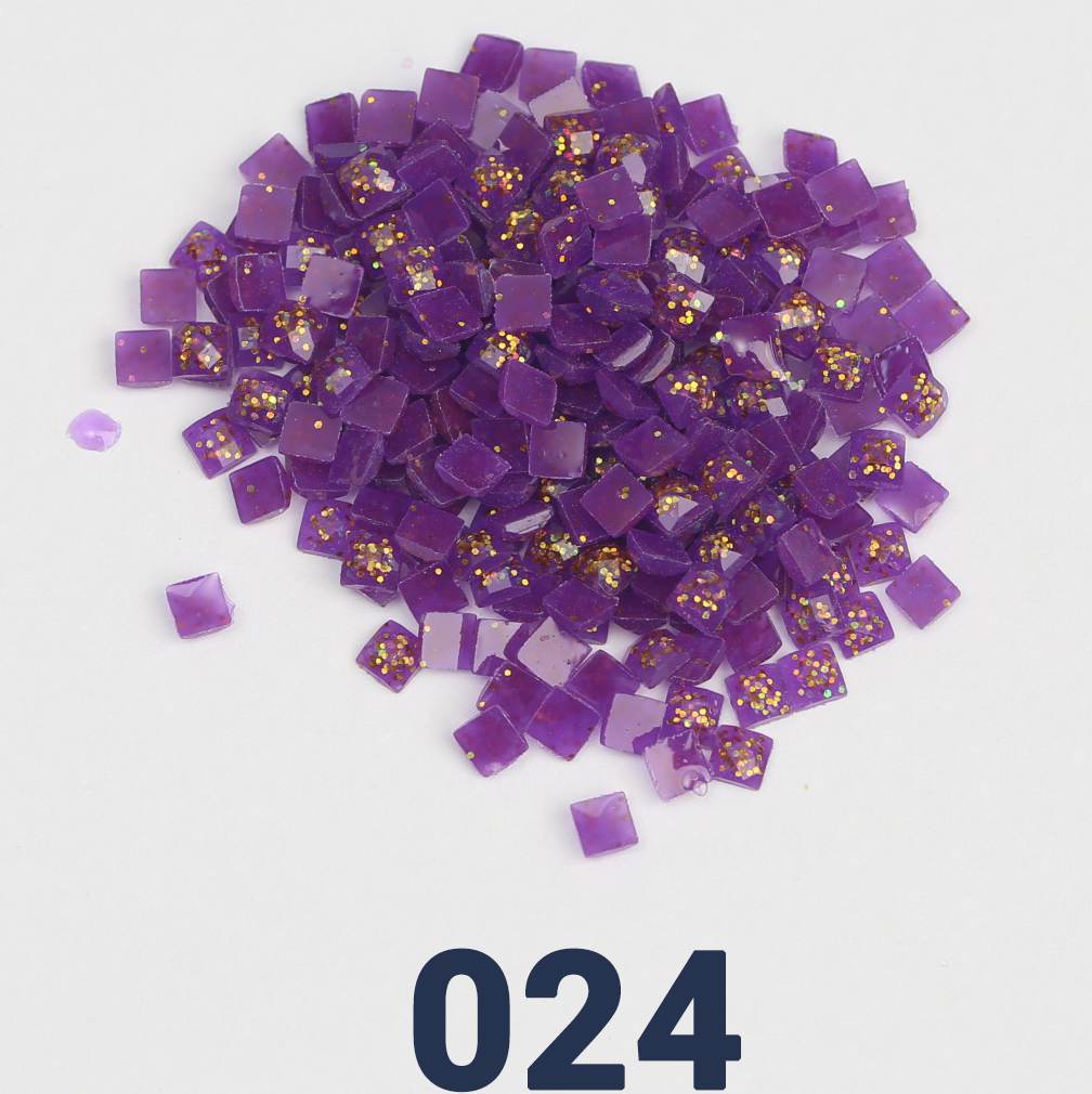 Quadratische Jelly-Glitzerperlen, 1 Beutel (2000 Stück), einfarbig