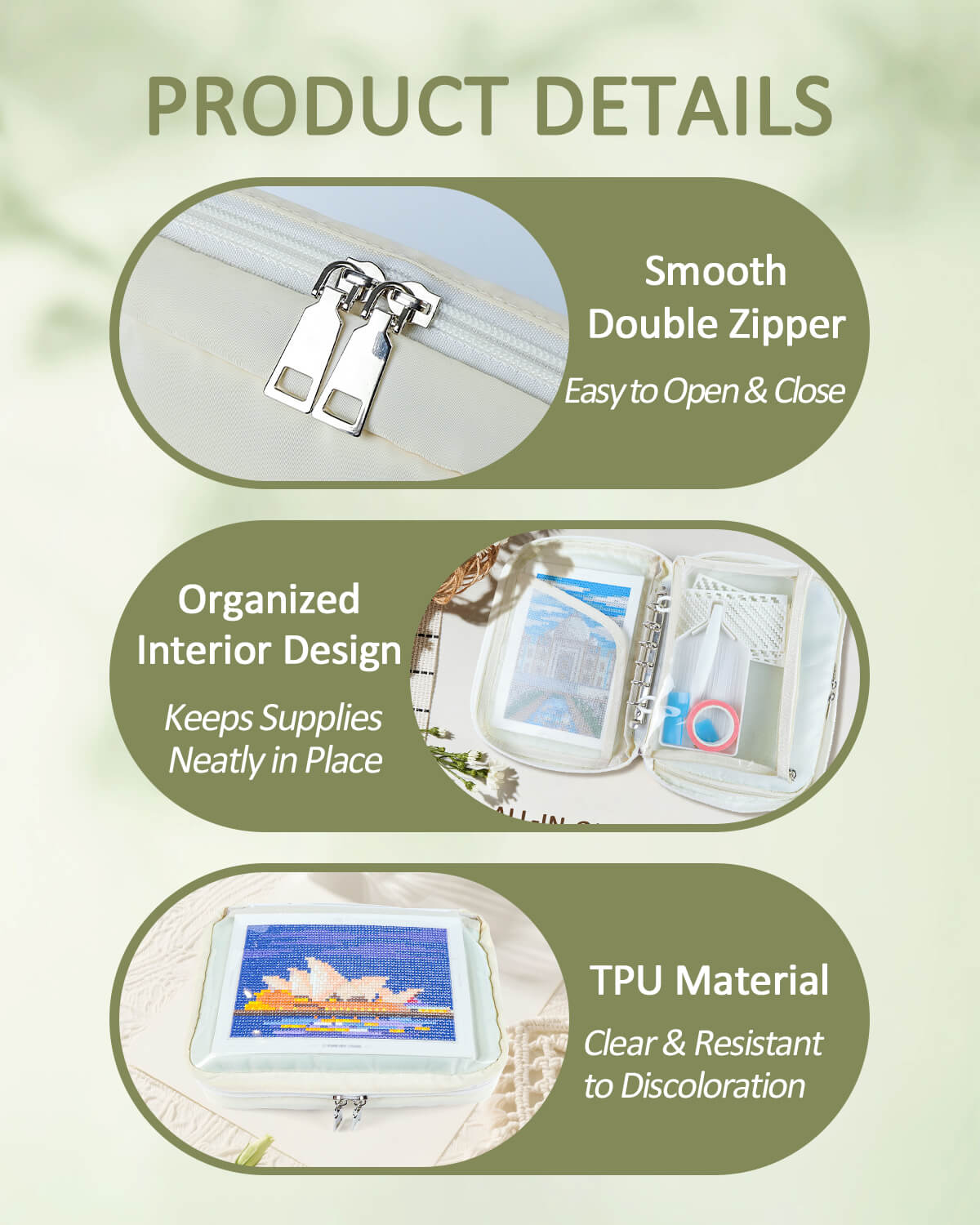 Runde Glitzerperlen in 20 Farben für Diamantmalerei. 