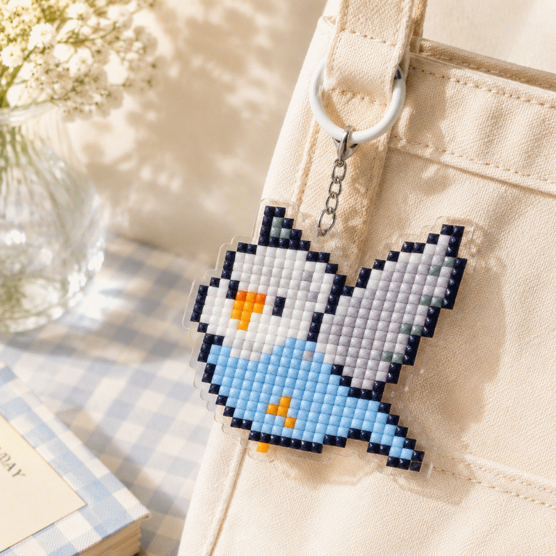 Lumigem Mini Bird Keychain Diamond Art Kit – Cute DIY Crystal Craft Accessory