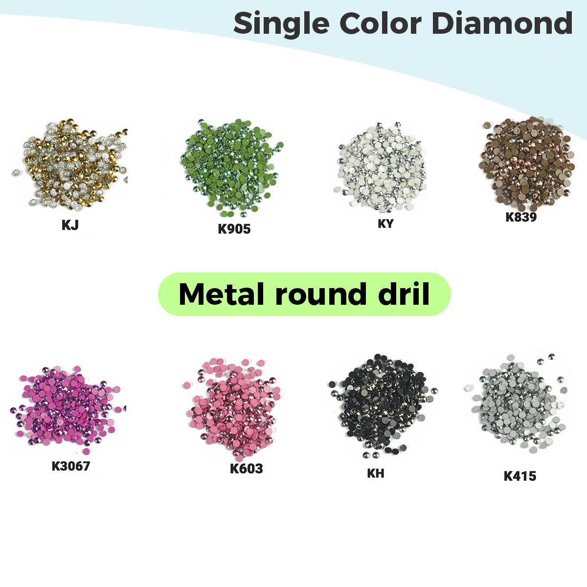 Round Metallics Beads 1 Bag (2000pcs) Single Color