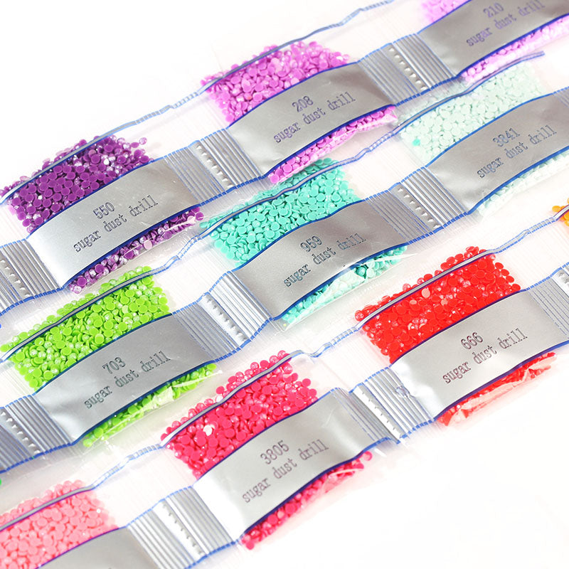 Perles rondes à paillettes, 20 couleurs, pour peinture diamant 