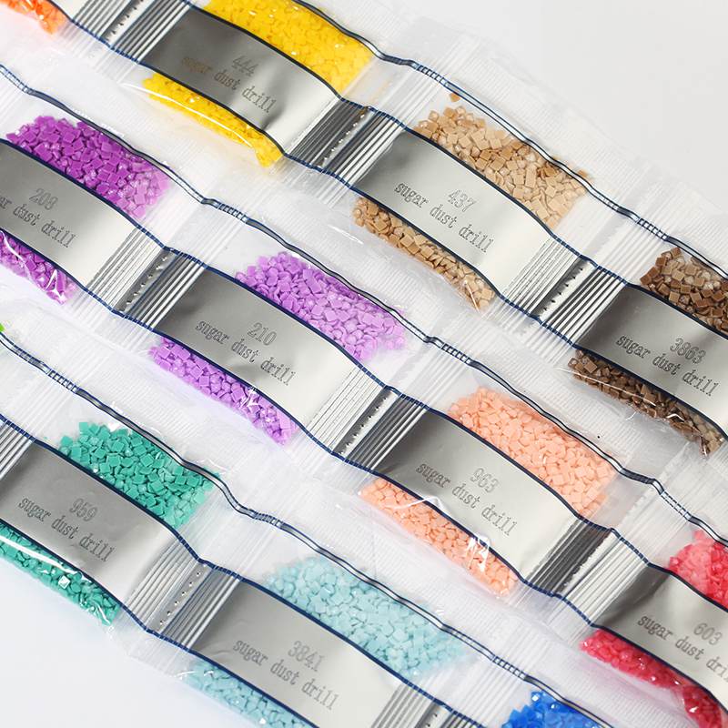 20 Colors 20000PCS Square Sugar Dust Beads for Diamond Painting