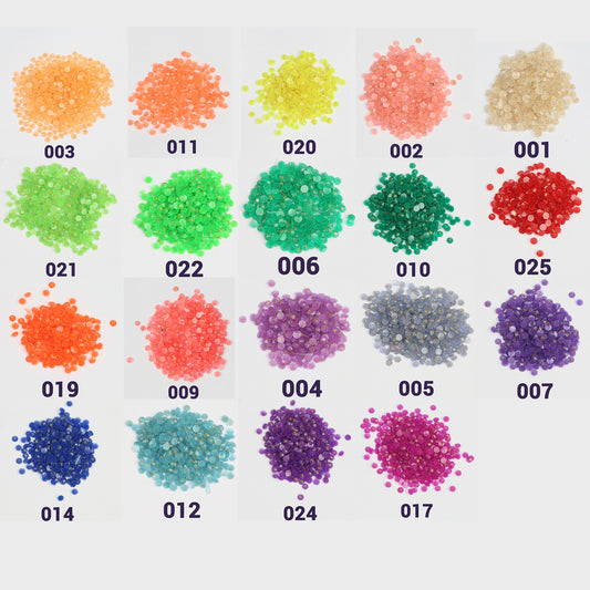 Round Jelly Glitter Beads 1 Bag (2000pcs) Single Color