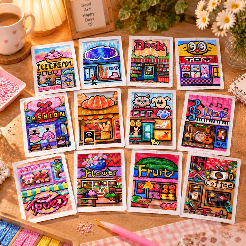 Minigem® : Little Shop Stories Small Diamond Art Kits, 5x7 Inch Cards