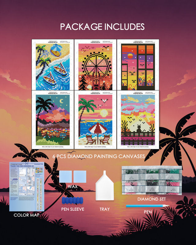 MiniGem® Seaside Sunset Small Diamond Art Kit