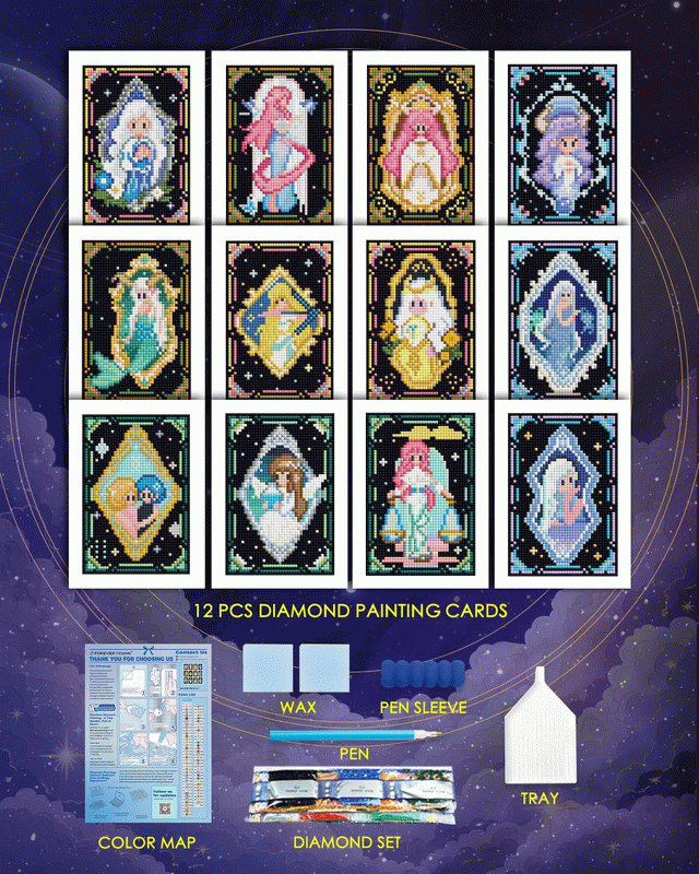 MiniGem® Celestial Collection: Magical Diamond Painting 12PCS DIY Kit