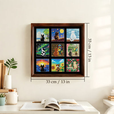 Cat Around the World Diamond Painting Frame Kit