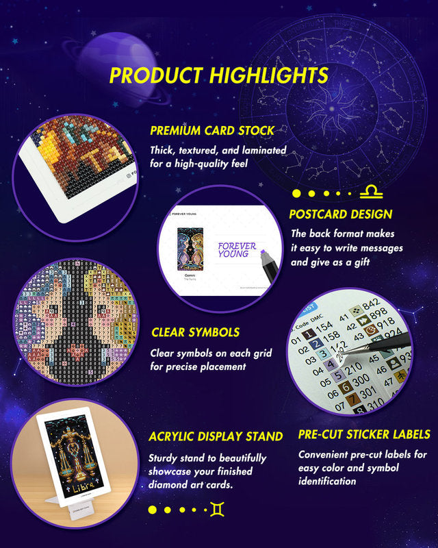 Zodiac Diamond Painting 12PCS DIY Kit