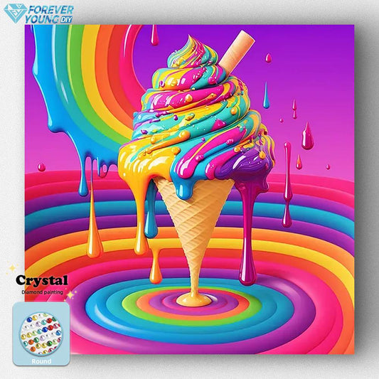 Rainbow Ice Cream-Crystal Diamond Painting