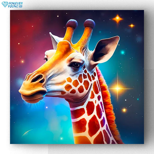 Giraffe mit Scheinwerfer 