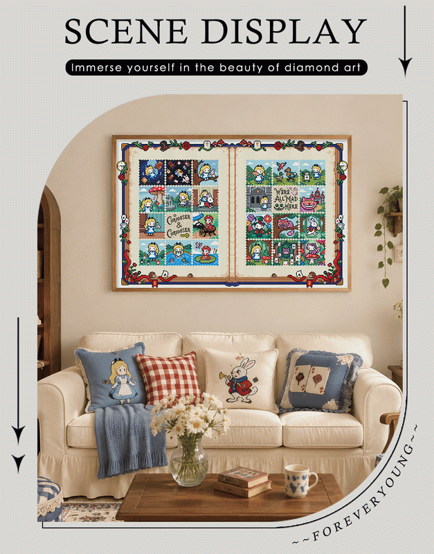 Wonderland Cat Adventures – Storybook Diamond Painting Kit