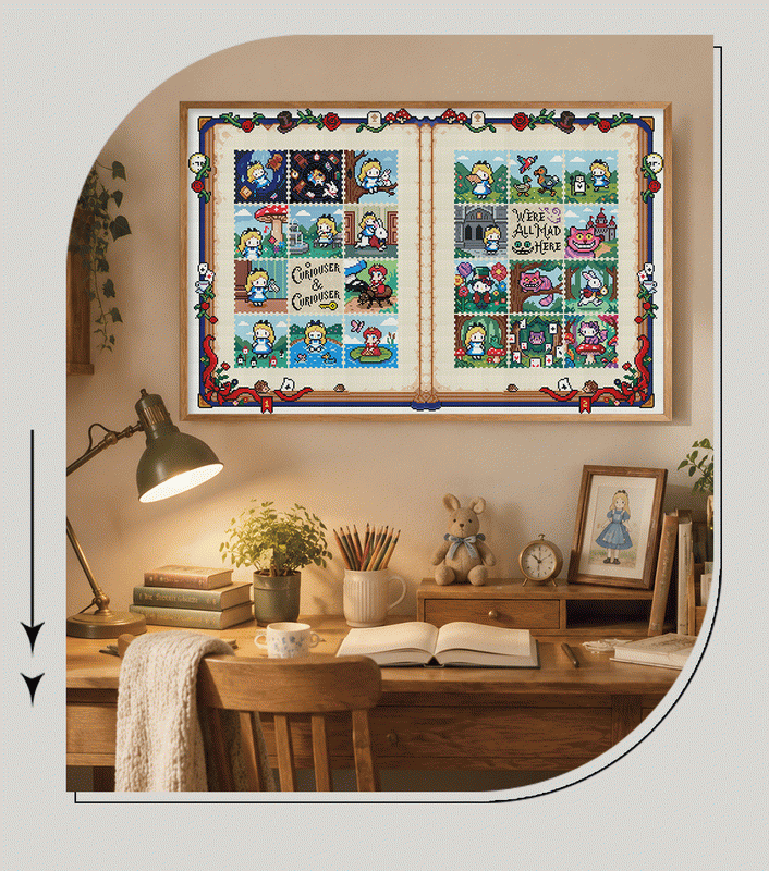 Wonderland Cat Adventures – Storybook Diamond Painting Kit
