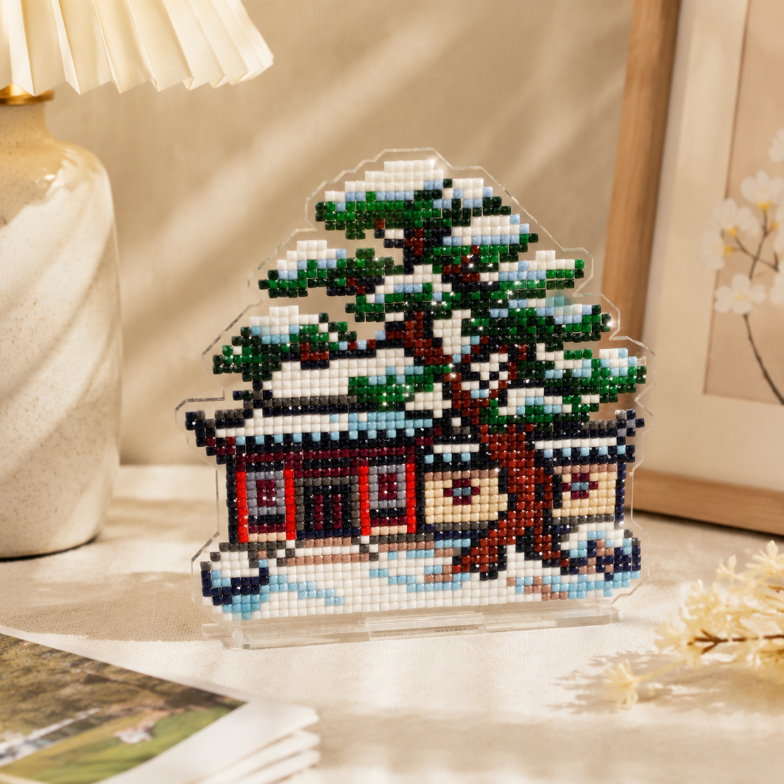 LumiGem Pine & Snow Cottage Diamond Painting Stand