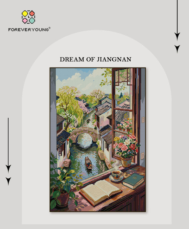 Tranquil Water Town View Diamond Painting Kit