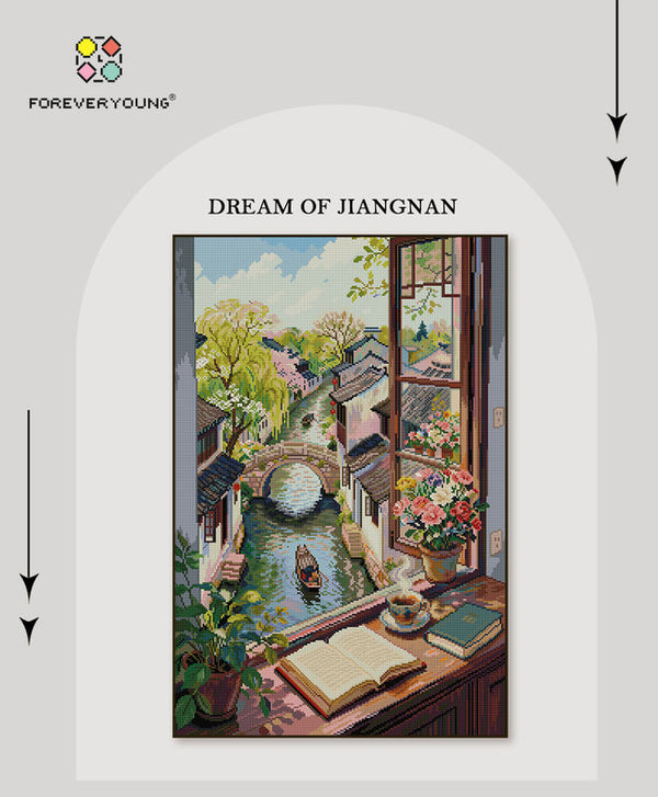 Tranquil Water Town View Diamond Painting Kit