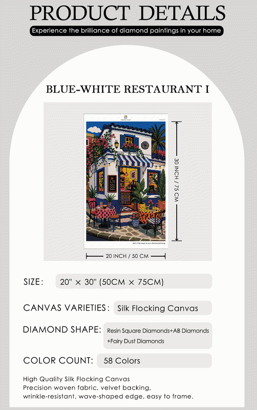 Mediterranean Garden Café Diamond Painting Kit