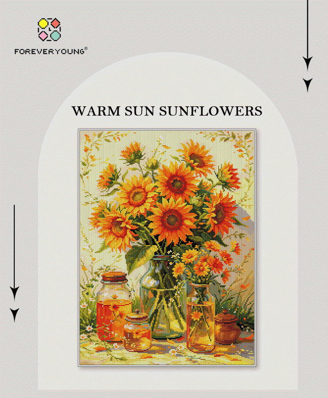 Golden Sunflower Bouquet Diamond Art Kit