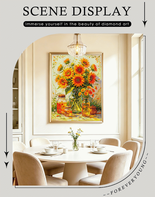 Golden Sunflower Bouquet Diamond Art Kit