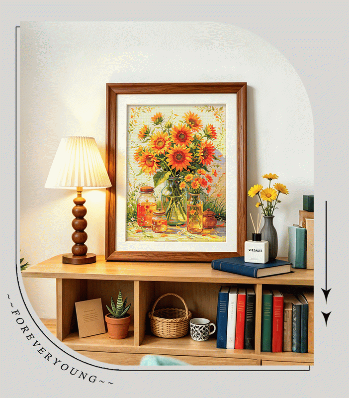 Golden Sunflower Bouquet Diamond Art Kit