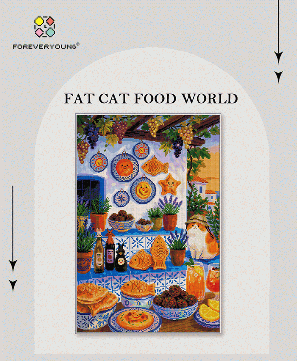 Mediterranean Cat Garden Diamond Painting Kit