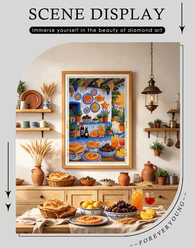 Mediterranean Cat Garden Diamond Painting Kit