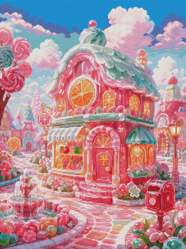 Candy Cottage Fantasy Diamond Painting Kit