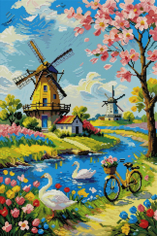 Windmill Garden Retreat Diamond Art Kit