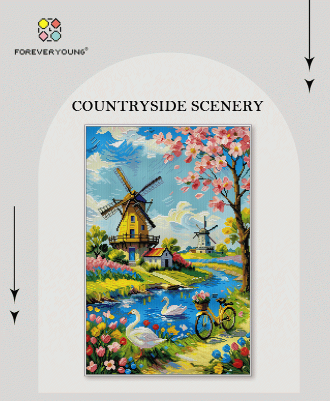 Windmill Garden Retreat Diamond Art Kit