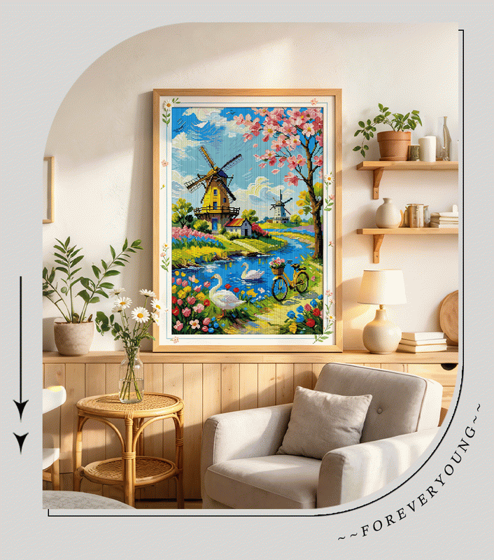 Windmill Garden Retreat Diamond Art Kit