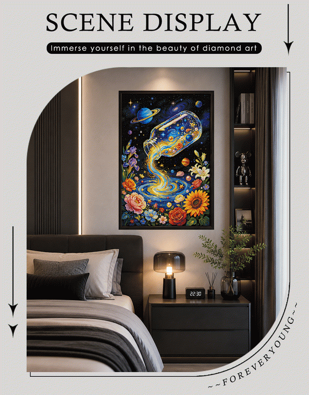 Starlit Universe Diamond Painting – Enchanted Galaxy Jar DIY Diamond Art Kit