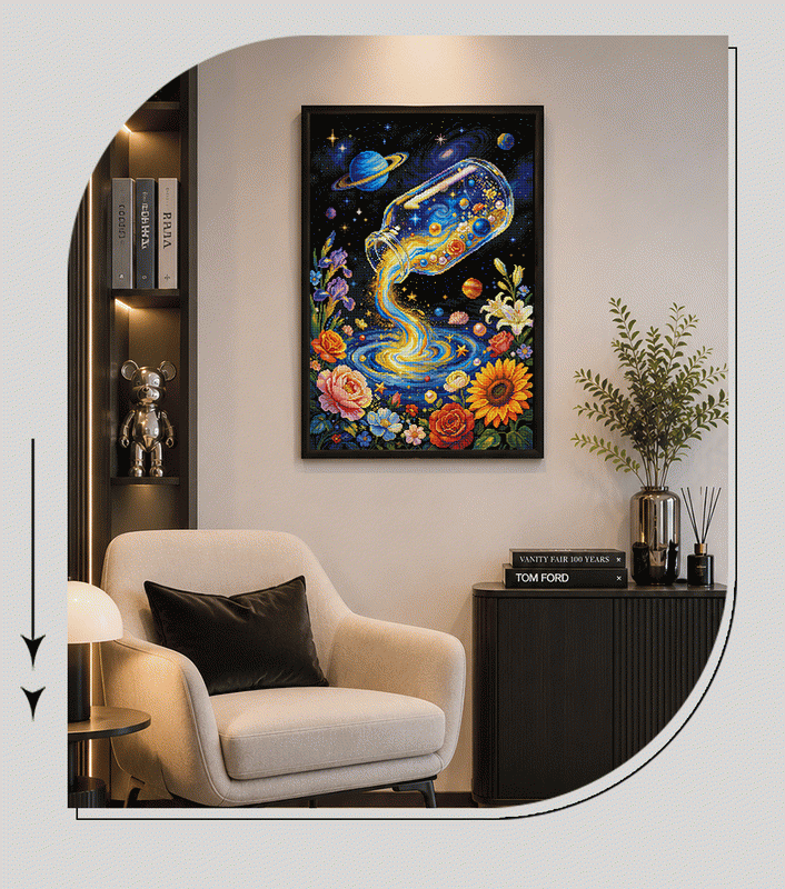 Starlit Universe Diamond Painting – Enchanted Galaxy Jar DIY Diamond Art Kit