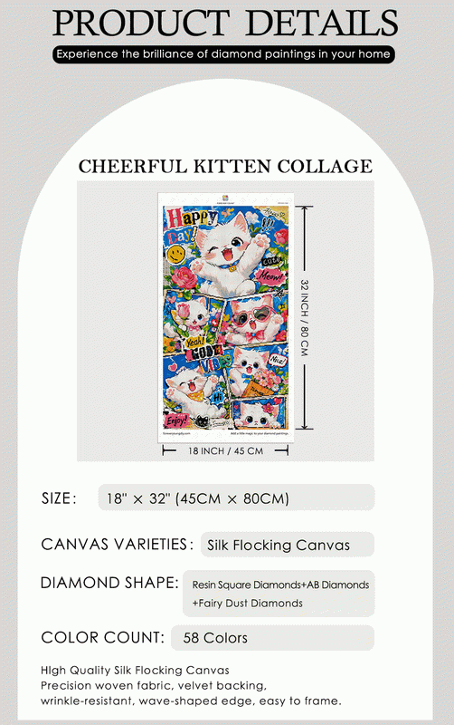 Happy Day Cute Cats Diamond Painting – Fun & Colorful DIY Kit for Cat Lovers