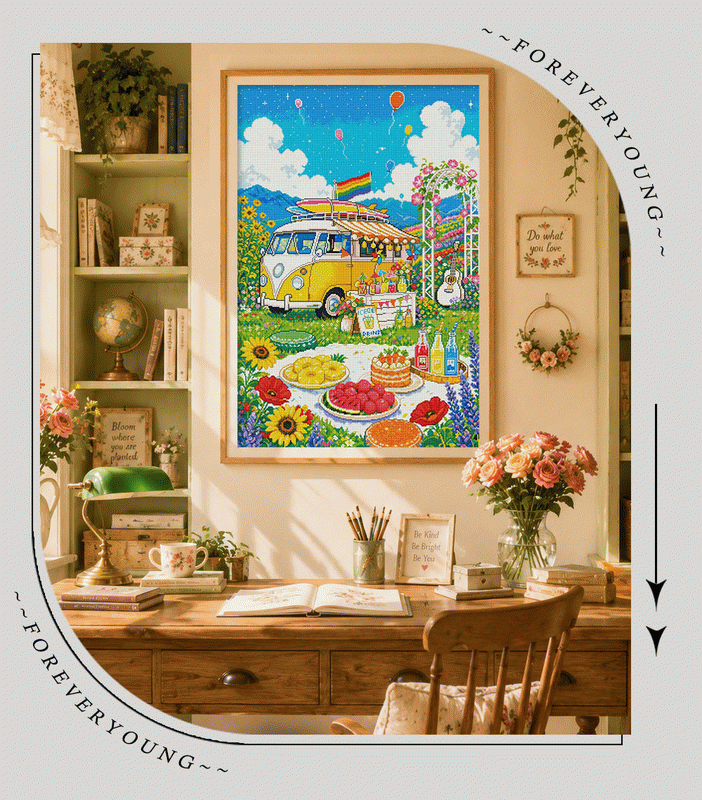 Summer Garden Road Trip Diamond Painting Kit